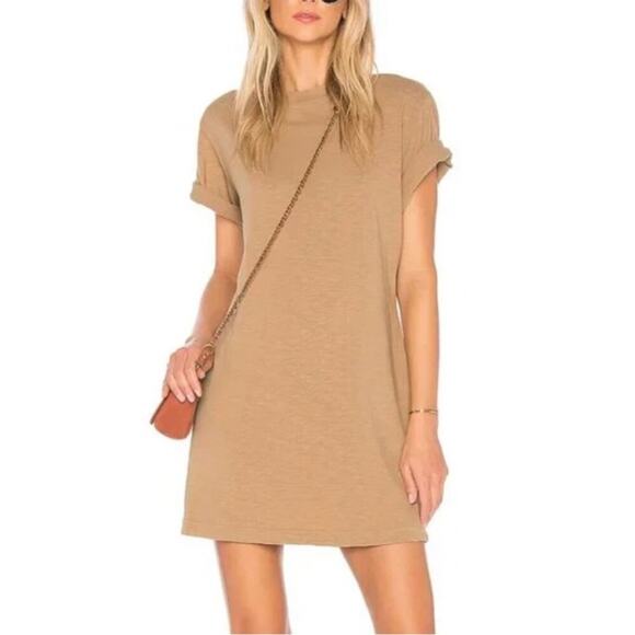 Cotton Citizen revolve tokyo tee mini dress tan sz S - Picture 1 of 7